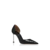 Halbglänzende Pumps mit Python-Print und Spire D’Orsay-Absatz