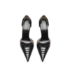 Halbglänzende Pumps mit Python-Print und Spire D’Orsay-Absatz