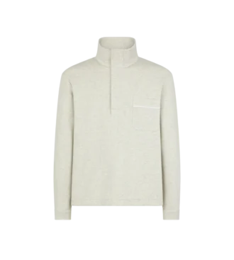 Halbknopf-Pullover aus Baumwolle, Seide und Kaschmir