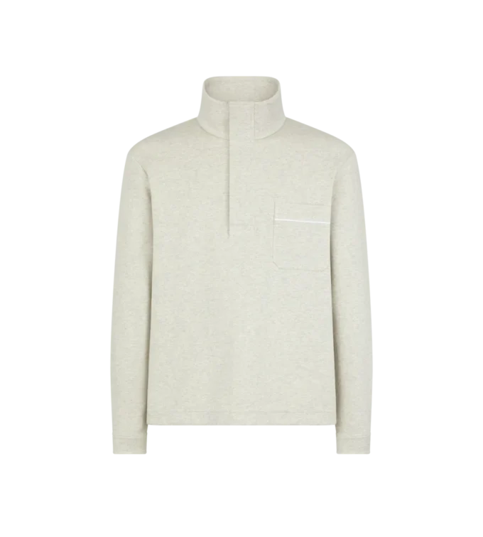 Halbknopf-Pullover aus Baumwolle, Seide und Kaschmir Halbknopf-Pullover aus Baumwolle, Seide und Kaschmir