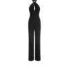 Halterneck-Jumpsuit aus Samt mit gedrehter Vorderseite Halterneck-Jumpsuit aus Samt mit gedrehter Vorderseite