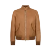 Harrington-Jacke aus genarbtem Leder