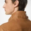 Harrington-Jacke aus genarbtem Leder