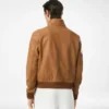 Harrington-Jacke aus genarbtem Leder