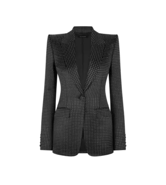 Jacquard-Polka-Dot-Duchesse-Einreiherjacke