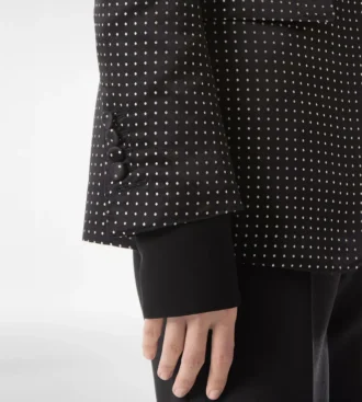 Jacquard-Polka-Dot-Duchesse-Einreiherjacke