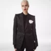 Jacquard-Polka-Dot-Duchesse-Einreiherjacke