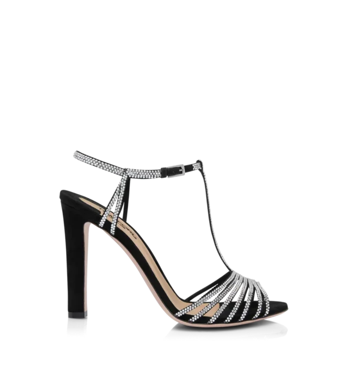 Jerry-Sandalen aus Wildleder mit Kristallverzierung