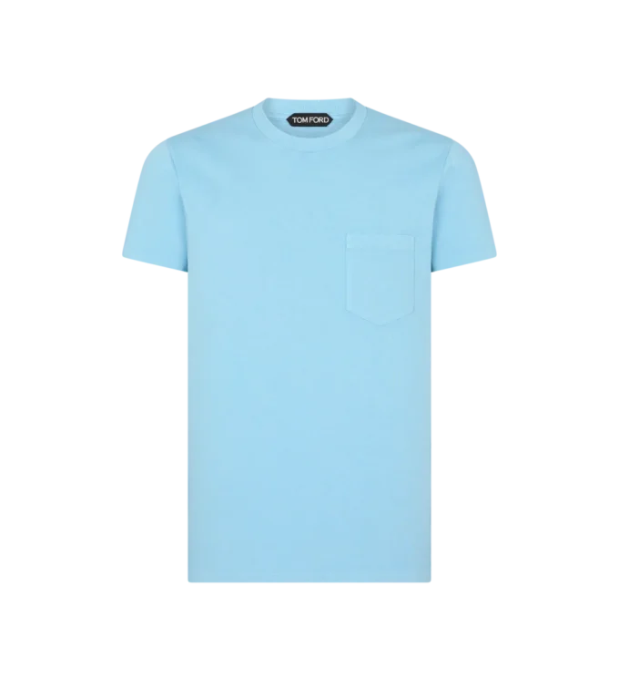 Kaltgefärbtes Baumwoll-T-Shirt mit Rundhalsausschnitt