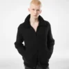 Kaschmir-Strickjacke mit Lammfellkragen Kaschmir-Strickjacke mit Lammfellkragen