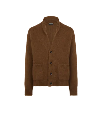 Kaschmir-Strickjacke mit Schalkragen