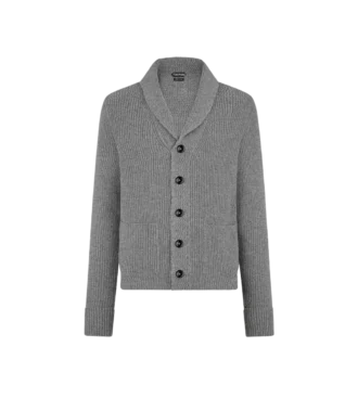 Kaschmir-Strickjacke mit Schalkragen