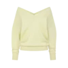 Kaschmir-Strickpullover mit V-Ausschnitt und schulterfreiem Design Kaschmir-Strickpullover mit V-Ausschnitt und schulterfreiem Design