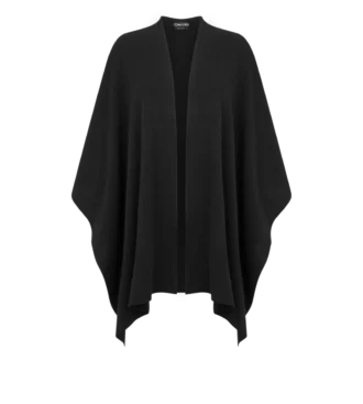 Kaschmirponcho mit tonalem Tf-Sticklogo Kaschmirponcho mit tonalem Tf-Sticklogo
