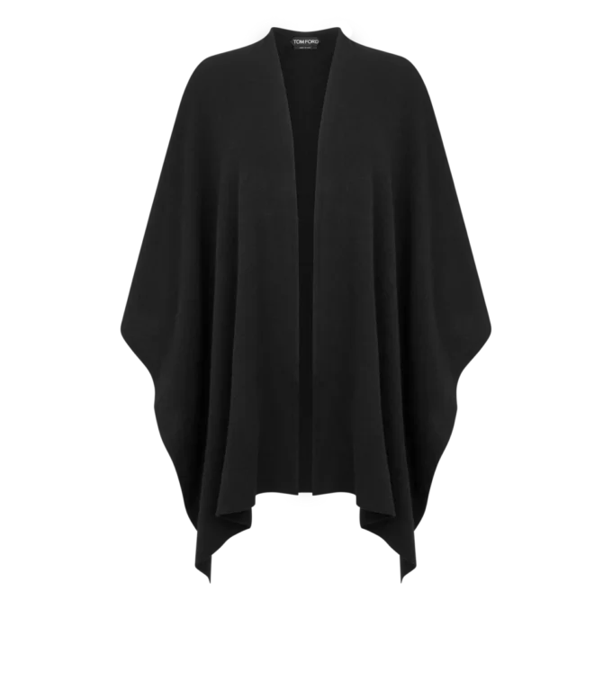 Kaschmirponcho mit tonalem Tf-Sticklogo