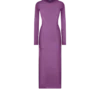 Knielanges Seidenkleid mit Rundhalsausschnitt