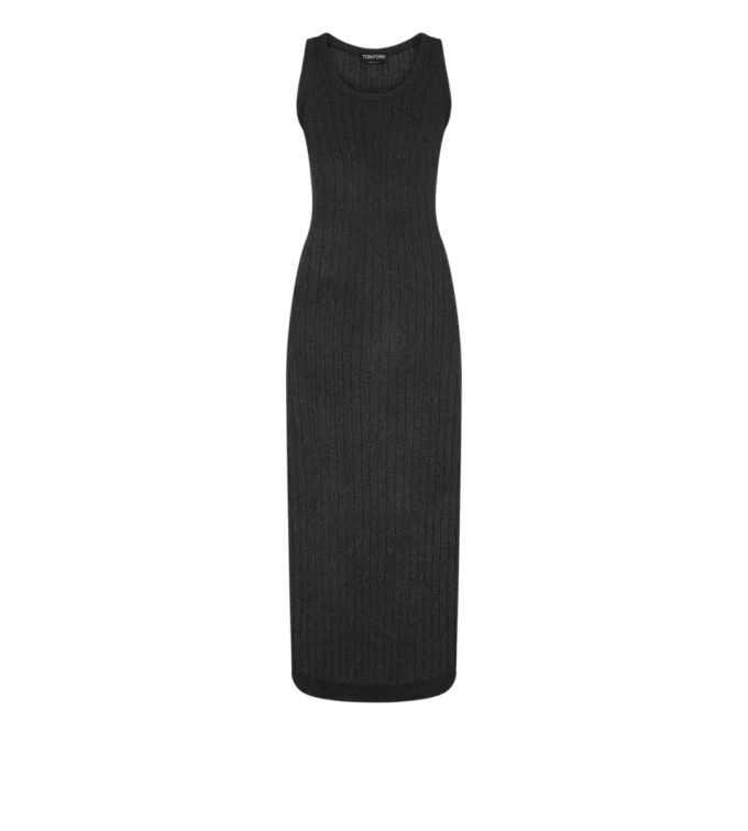 Knielanges Weste-Kleid mit Tom Ford Metallplakette Knielanges Weste-Kleid mit Tom Ford Metallplakette