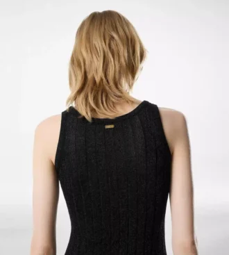 Knielanges Weste-Kleid mit Tom Ford Metallplakette