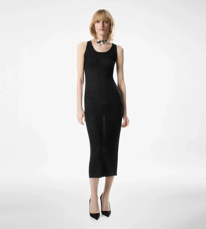 Knielanges Weste-Kleid mit Tom Ford Metallplakette Knielanges Weste-Kleid mit Tom Ford Metallplakette