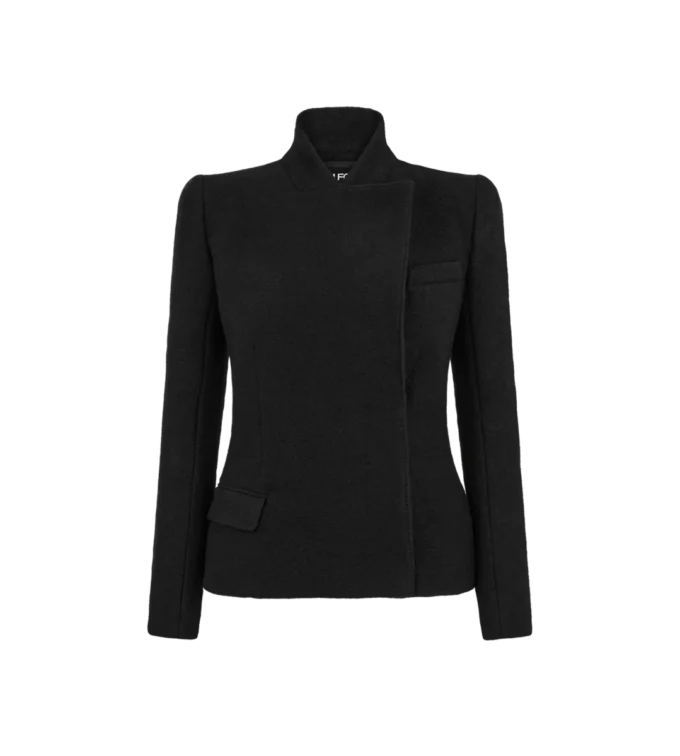Kompakte Stretch-Bouclé-Wickeljacke Kompakte Stretch-Bouclé-Wickeljacke