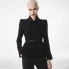 Kompakte Stretch-Bouclé-Wickeljacke Kompakte Stretch-Bouclé-Wickeljacke