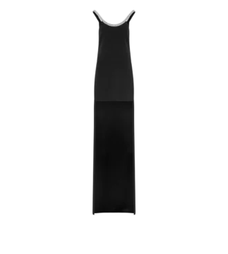 Kristallbesticktes, ärmelloses, asymmetrisches Cocktailkleid