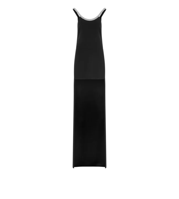 Kristallbesticktes, ärmelloses, asymmetrisches Cocktailkleid Kristallbesticktes, ärmelloses, asymmetrisches Cocktailkleid