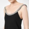 Kristallbesticktes, ärmelloses, asymmetrisches Cocktailkleid Kristallbesticktes, ärmelloses, asymmetrisches Cocktailkleid