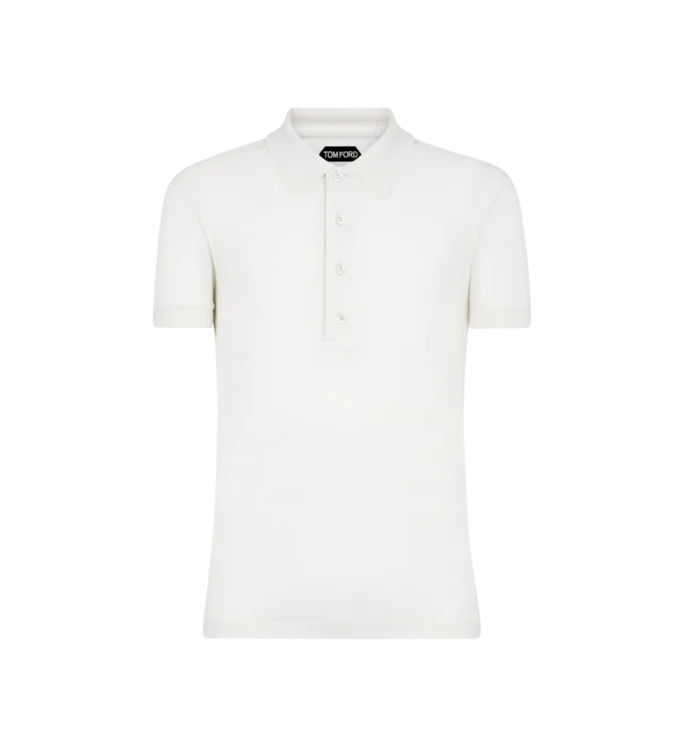 Kurzarm-Polo aus Baumwollkaschmir