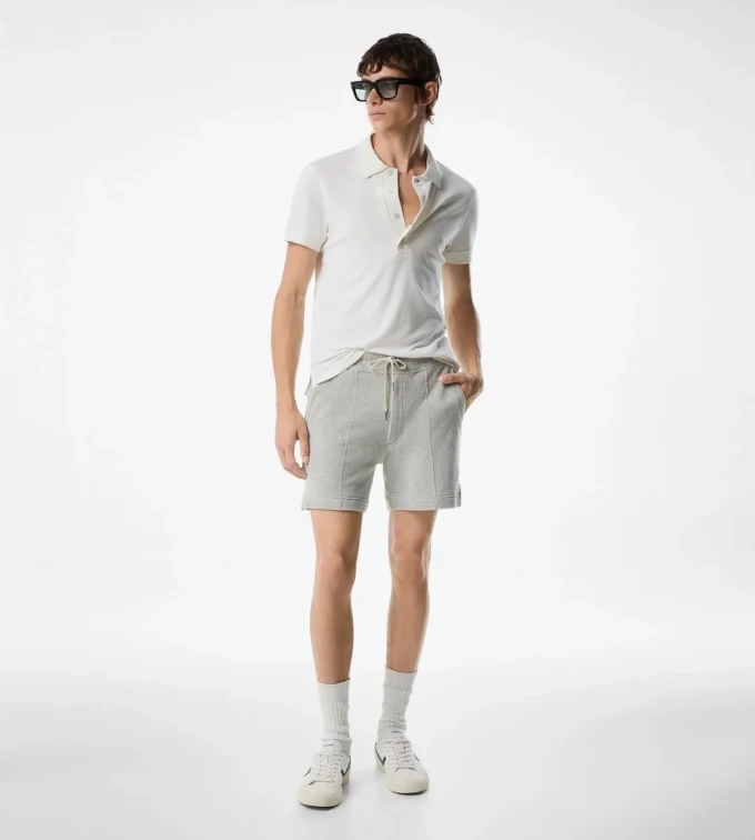 Kurzarm-Polo aus Baumwollkaschmir