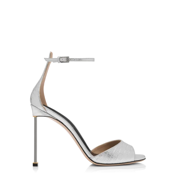 Laminierte, bedruckte Tejus Spire Sandalette mit Fesselriemchen Laminierte, bedruckte Tejus Spire Sandalette mit Fesselriemchen