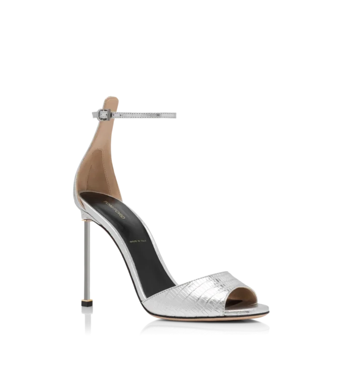 Laminierte, bedruckte Tejus Spire Sandalette mit Fesselriemchen Laminierte, bedruckte Tejus Spire Sandalette mit Fesselriemchen
