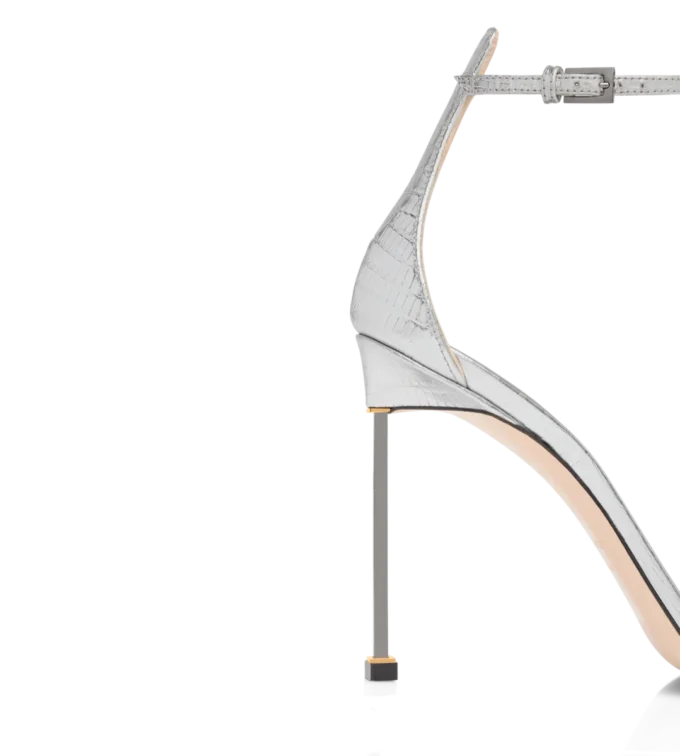 Laminierte, bedruckte Tejus Spire Sandalette mit Fesselriemchen Laminierte, bedruckte Tejus Spire Sandalette mit Fesselriemchen