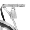 Laminierte Nappa-Leder-Sandale mit spitzer Zehenpartie und Padlock-Verschluss Laminierte Nappa-Leder-Sandale mit spitzer Zehenpartie und Padlock-Verschluss