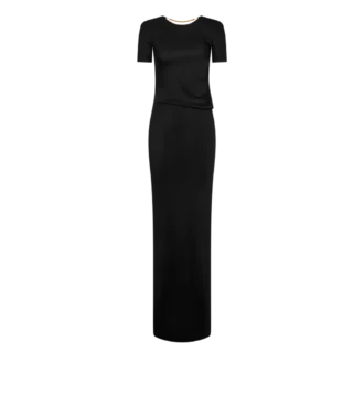 Langes Kleid mit Cut-Out und Kettenverschluss