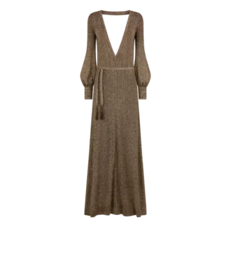 Langes Kleid mit V-Ausschnitt und offenem Rücken