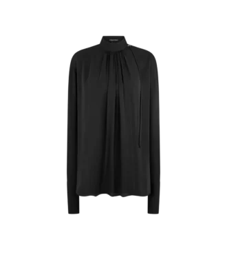 Langärmelige Bluse aus gewaschener Seidengeorgette