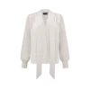 Langärmelige Lavallière-Bluse mit V-Ausschnitt Langärmelige Lavallière-Bluse mit V-Ausschnitt