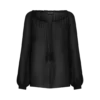 Langärmelige Seidenbluse mit Kordelzug