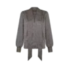 Langärmelige Seidenbluse mit V-Ausschnitt und Lavallière Langärmelige Seidenbluse mit V-Ausschnitt und Lavallière