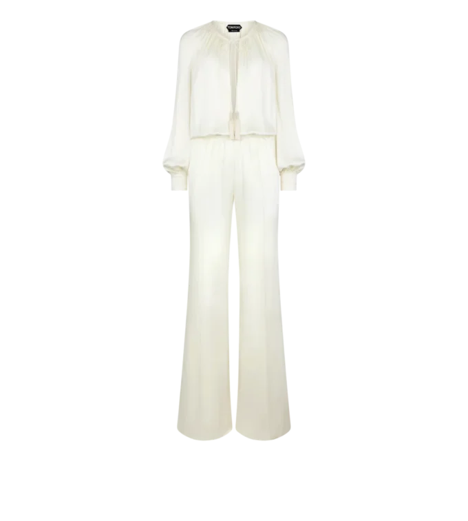 Langärmeliger Jumpsuit mit Raffungen Langärmeliger Jumpsuit mit Raffungen
