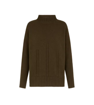 Langärmeliger Strickpullover mit Stehkragen