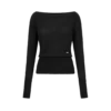 Langärmeliger Strickpullover mit U-Boot-Ausschnitt und Tom Ford-Metallplakette Langärmeliger Strickpullover mit U-Boot-Ausschnitt und Tom Ford-Metallplakette