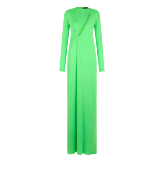 Langärmeliges Abendkleid mit Schlitz vorne