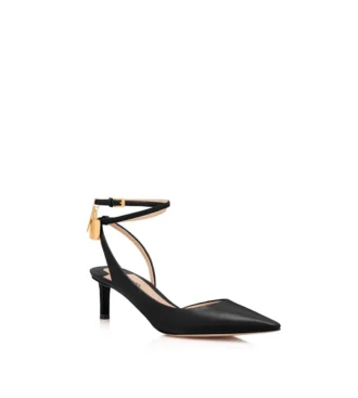 Leder-Slingback mit Padlock
