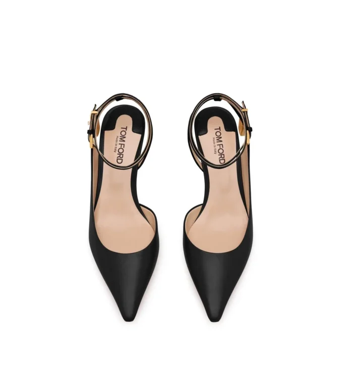 Leder-Slingback mit Padlock