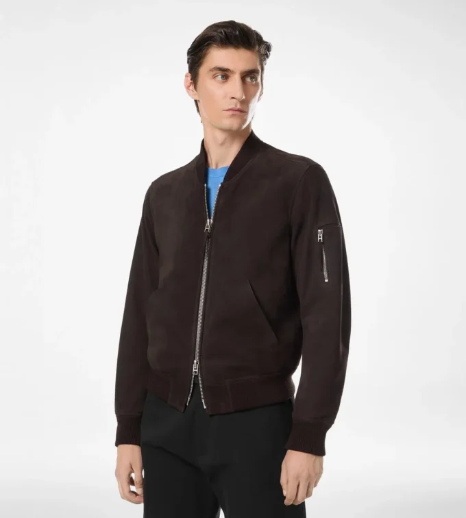 Leichte Bomberjacke aus Wildleder