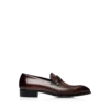 Loafer aus poliertem Leder und Alligatorleder mit gedrehtem Band Loafer aus poliertem Leder und Alligatorleder mit gedrehtem Band