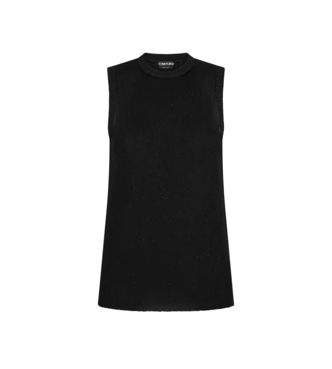 Lockeres Tanktop mit Mikro-Paillettenverzierung