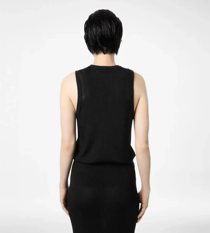 Lockeres Tanktop mit Mikro-Paillettenverzierung